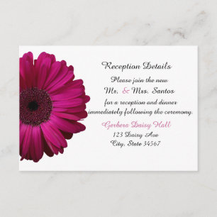 Tarjeta de Recepción de Boda de Gerbera Daisy Rosa