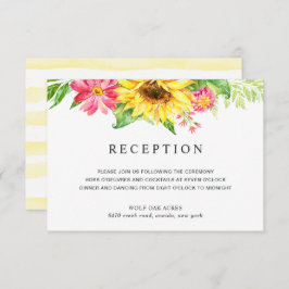 Tarjeta de Recepción de Boda de Girasoles
