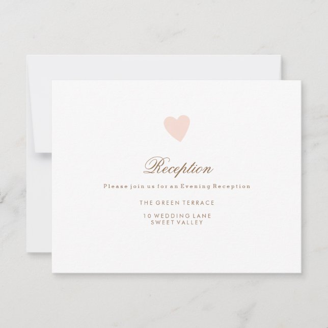 Tarjeta de recepción de Boda de Gran Corazón (Anverso)
