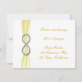 Tarjeta de recepción de boda de infinito amarillo