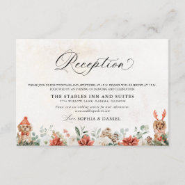 Tarjeta de recepción de boda de invierno