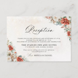 Tarjeta de recepción de boda de invierno