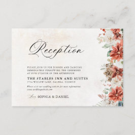 Tarjeta de recepción de boda de invierno