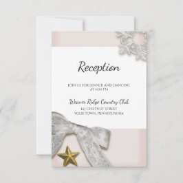 Tarjeta de recepción de boda de invierno de copos 