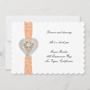 Tarjeta de recepción de boda de Naranja de unicorn
