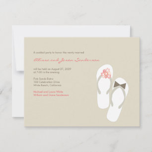 Tarjeta de Recepción de Boda de Playa de Sr. y Sra