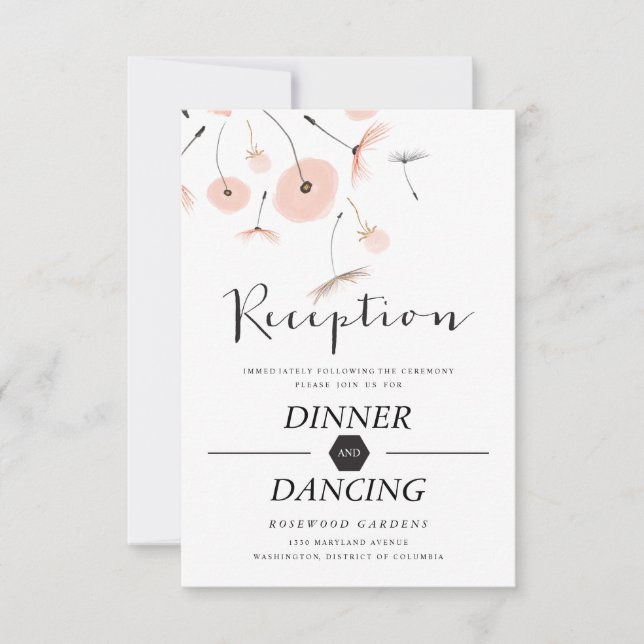 Tarjeta de recepción de boda de tipografía moderna (Anverso)