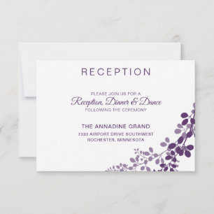 Tarjeta de Recepción de Boda de Vides Moradas / Ci