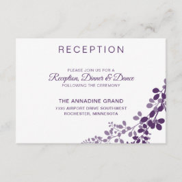 Tarjeta de Recepción de Boda de Vides Moradas / Ci