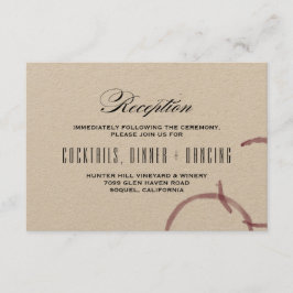 Tarjeta de recepción de boda de viñedo y bodega de