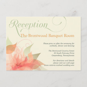 Tarjeta de Recepción de Boda del Jardín Floral de