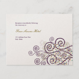 Tarjeta de recepción de boda elegante boho espiral