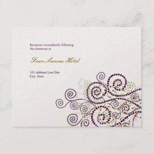 Tarjeta de recepción de boda elegante boho espiral