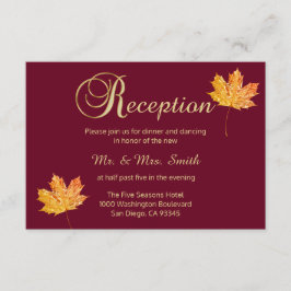 Tarjeta de RECEPCIÓN de boda elegante de otoño Bor