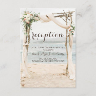 Tarjeta de recepción de boda en Beach Arbor