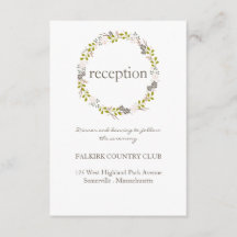 Tarjeta de recepción de boda en el bosque