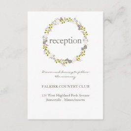 Tarjeta de recepción de boda en el bosque