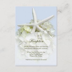 Tarjeta de recepción de boda en jardín junto al ma