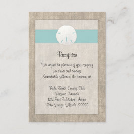 Tarjeta de recepción de boda en la playa de dólar