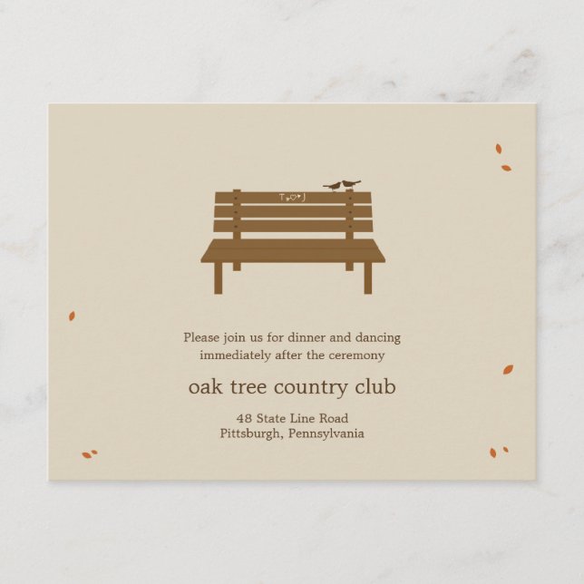 Tarjeta de recepción de boda en nuestro banco (Anverso)