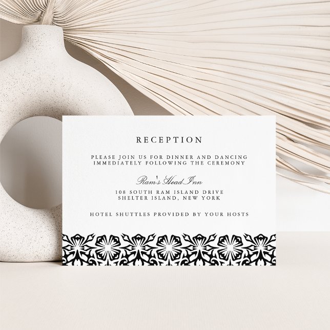 Tarjeta de Recepción de Boda en Santorini | Negro (Subido por el creador)