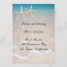 Tarjeta de recepción de boda en Starfish Beach