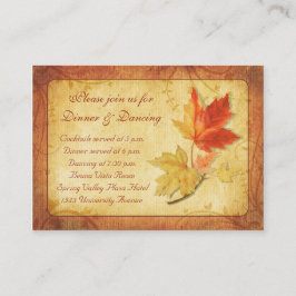 Tarjeta de recepción de boda Fall Leaves