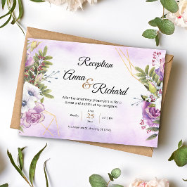 Tarjeta de recepción de boda floral