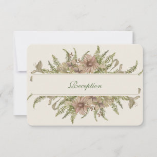 Tarjeta de recepción de boda floral de acuarela Gi
