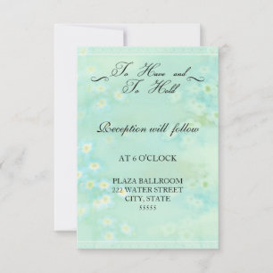 Tarjeta de recepción de boda floral No me olvides