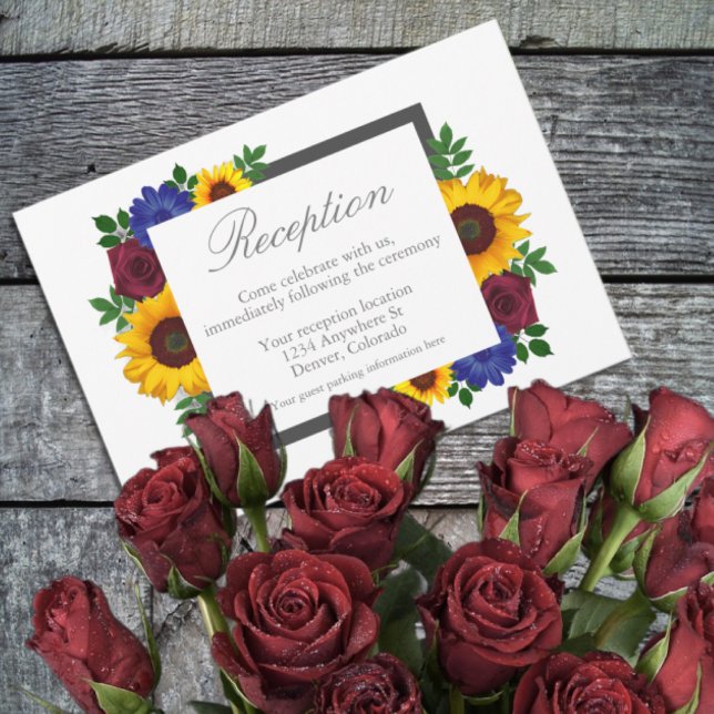 Tarjeta de recepción de boda floral Rosa de giraso (Subido por el creador)
