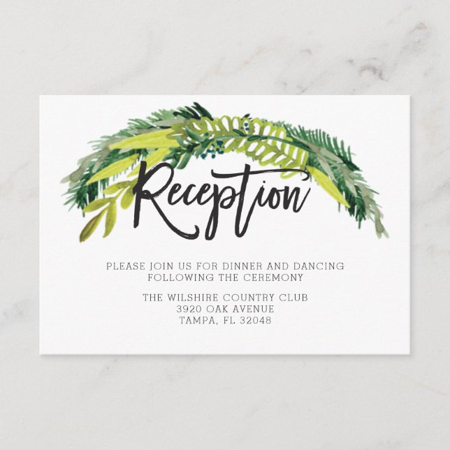 Tarjeta de Recepción de Boda Floral Rústica Boho (Anverso)