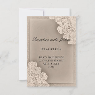 Tarjeta de Recepción de Boda Floral Rústica Elevad