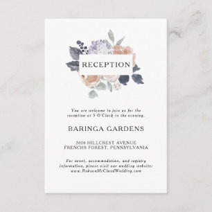 Tarjeta de recepción de boda floral rústica simple