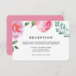 Tarjeta de recepción de boda floral Spring Peony