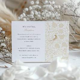 Tarjeta de recepción de boda floral victoriana enc