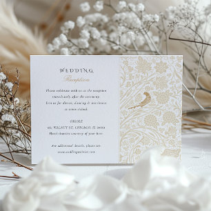 Tarjeta de recepción de boda floral victoriana enc