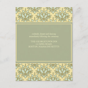 tarjeta de recepción de boda Green Lotus