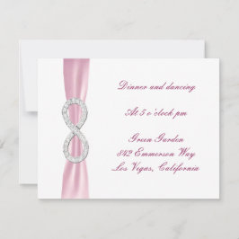 Tarjeta de recepción de boda infinita Pink Diamond