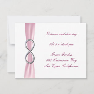 Tarjeta de Recepción de Boda Infinito Rosa