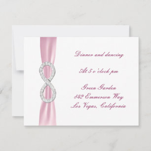 Tarjeta de recepción de boda Infinity de diamante 