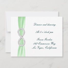 Tarjeta de recepción de boda Infinity Green Diamon