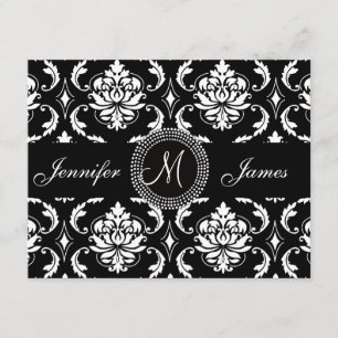 Tarjeta de recepción de boda inicial de Damasco ne