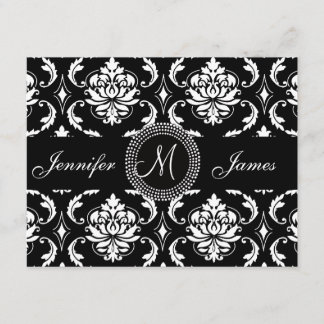 Tarjeta de recepción de boda inicial de Damasco ne