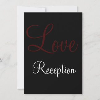 Tarjeta de recepción de boda inicial simple negra 