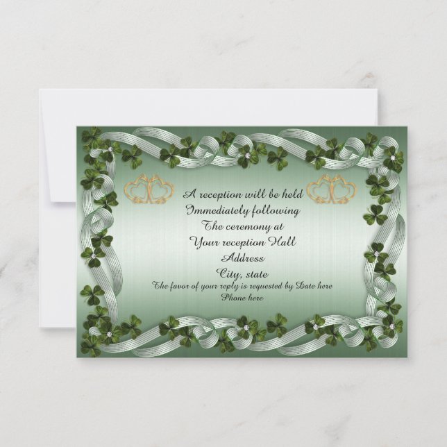 Tarjeta de recepción de boda irlandesa (Anverso)
