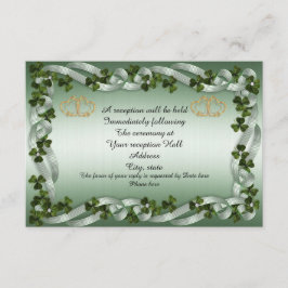 Tarjeta de recepción de boda irlandesa