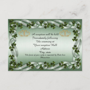 Tarjeta de recepción de boda irlandesa