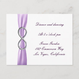 Tarjeta de recepción de boda Lavender Infinity
