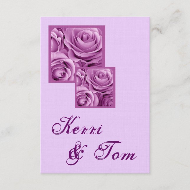 Tarjeta de recepción de boda LILAC PURPLE (Anverso)